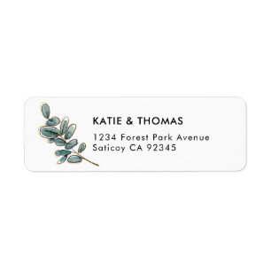 Eucalyptus Greenery Wedding Return Address Label