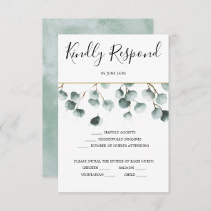 Eucalyptus Greenery Wedding RSVP Card