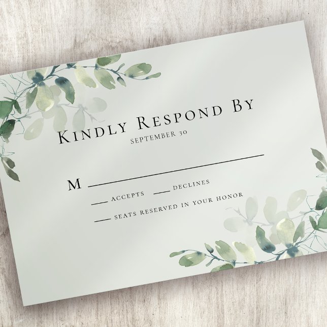 Eucalyptus Greenery Wedding RSVP Card (Creator Uploaded)