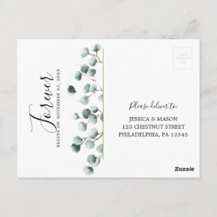 Eucalyptus Greenery Wedding RSVP Postcard