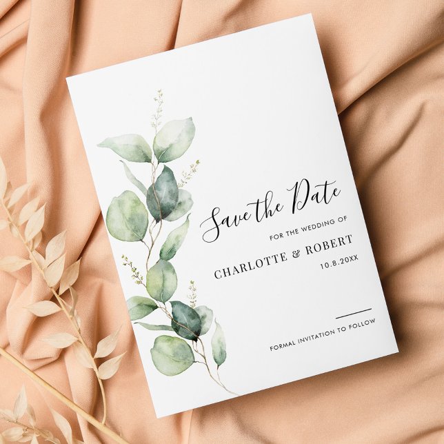 Eucalyptus Greenery Wedding Save The Date (Eucalyptus Greenery Wedding Save the Date Announcement)