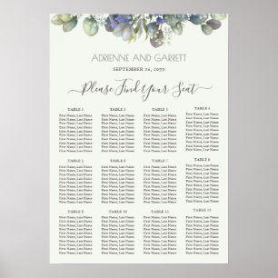 Eucalyptus Greenery Wedding Seating Chart
