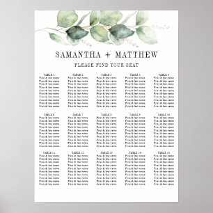 Eucalyptus Greenery Wedding Seating Chart