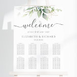 Eucalyptus Greenery Wedding Seating Chart<br><div class="desc">Beautiful wedding seating chart sign featuring watercolor eucalyptus and gold leaves.</div>