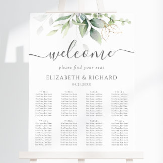 Eucalyptus Greenery Wedding Seating Chart