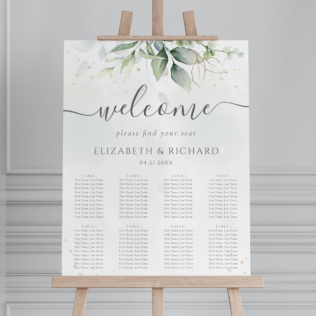 Eucalyptus Greenery Wedding Seating Chart (Creator Uploaded)
