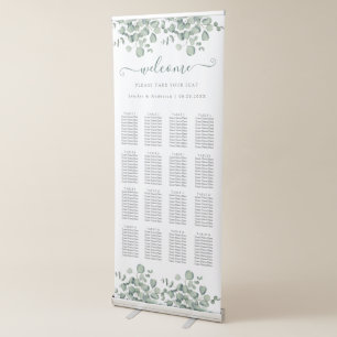 Eucalyptus Greenery Wedding Seating Chart Retractable Banner