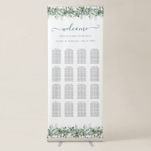 Eucalyptus Greenery Wedding Seating Chart Retractable Banner