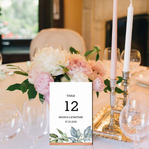Eucalyptus Greenery Wedding Table Card Number