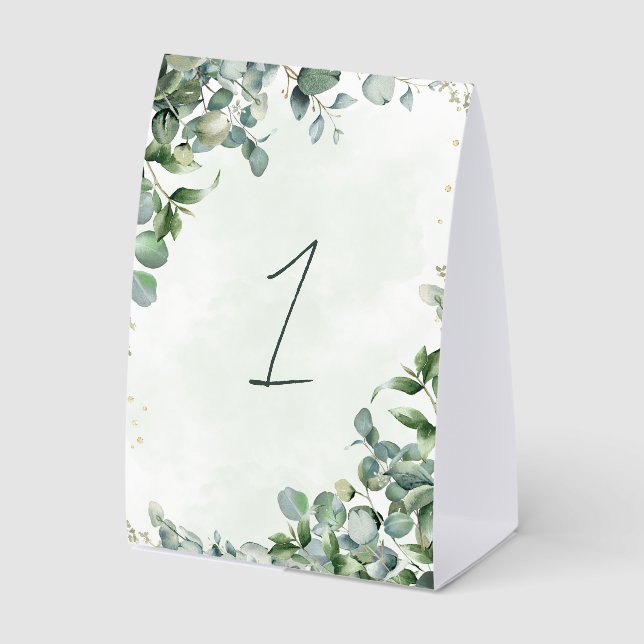 Eucalyptus Greenery Wedding Table Number 1001A (Front)
