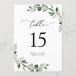 Eucalyptus Greenery Wedding Table Number Cards<br><div class="desc">Designed to coordinate with our Boho Greenery wedding collection,  this customisable Menu Template features mixed watercolor greenery leaves paired with a classy serif in black. Matching items available.</div>