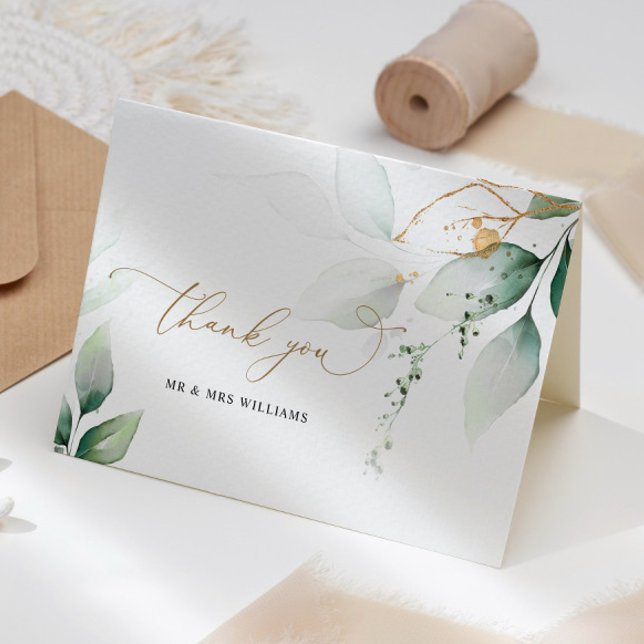 Eucalyptus Greenery Wedding Thank You Card (Creator Uploaded)