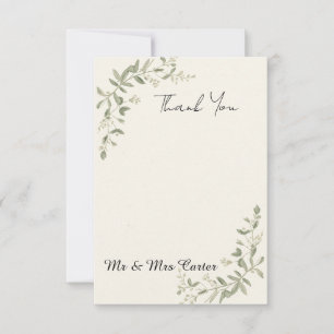 Eucalyptus Greenery Wedding Thank You Card