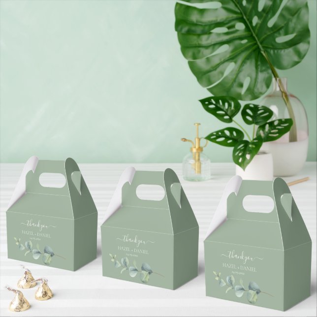 Eucalyptus Greenery Wedding Thank You Favour Box (Multiple)