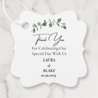 Eucalyptus Greenery Wedding Thank You Favour Tag