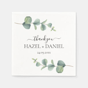 Eucalyptus Greenery Wedding Thank You Napkin