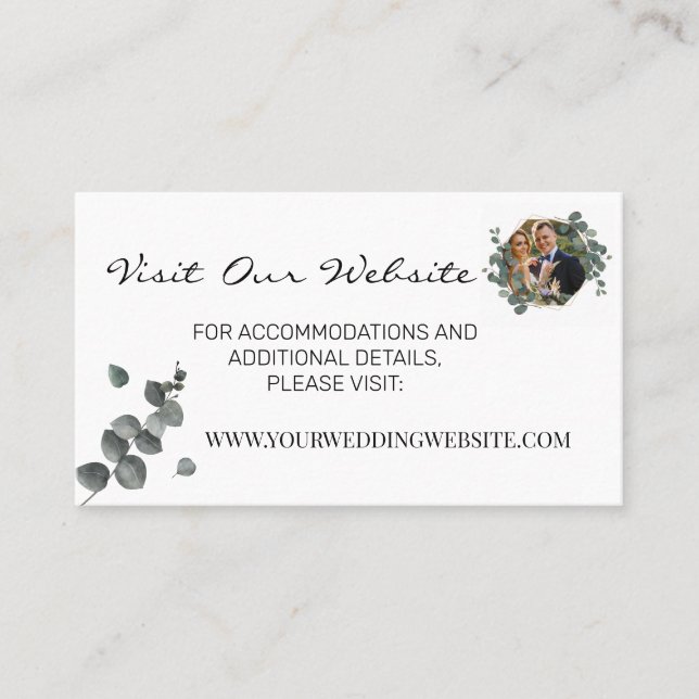 Eucalyptus greenery wedding website Insert card (Front)