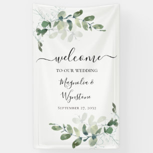 Eucalyptus Greenery Wedding Welcome  Banner