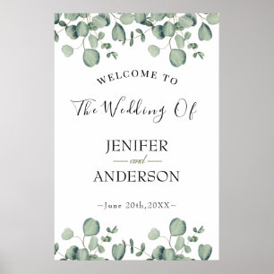 Eucalyptus Greenery Wedding Welcome Poster