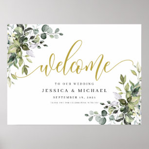 Eucalyptus Greenery Wedding Welcome Sign