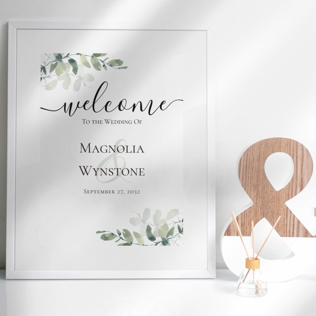 Eucalyptus Greenery Wedding Welcome Sign (Creator Uploaded)