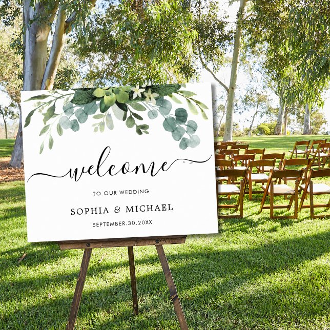 Eucalyptus Greenery Wedding Welcome Sign (Creator Uploaded)