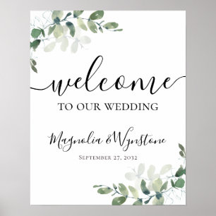 Eucalyptus Greenery Wedding Welcome Sign