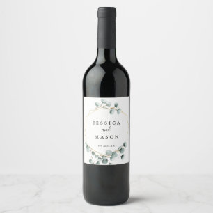 Eucalyptus Greenery Wedding Wine Labels