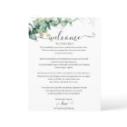 Eucalyptus Greenery Weekend Wedding Itinerary Card