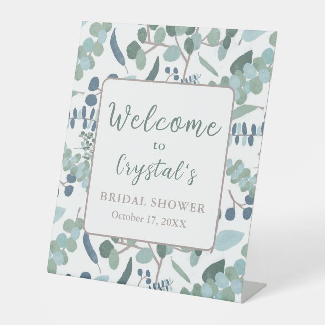 Eucalyptus Greenery Welcome Bridal Shower Sign (Front)