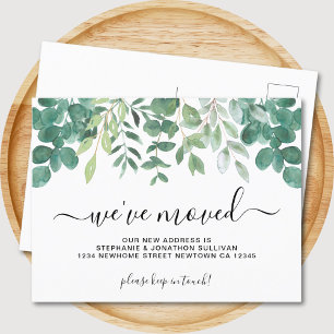  Eucalyptus Greenery We've Moved  Announcement Postcard
