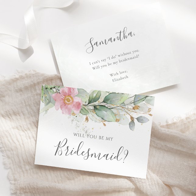 Eucalyptus Greenery Will You Be My Bridesmaid Invitation (Creator Uploaded)