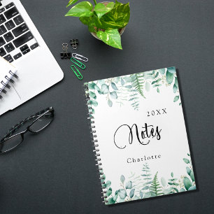Eucalyptus greenery woodland ferns notebook