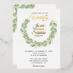 Eucalyptus Greenery Wreath Gold White Wedding