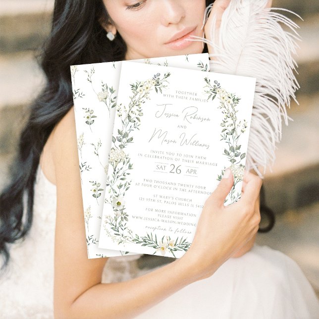 Eucalyptus greenery wreath wedding invitation (Creator Uploaded)