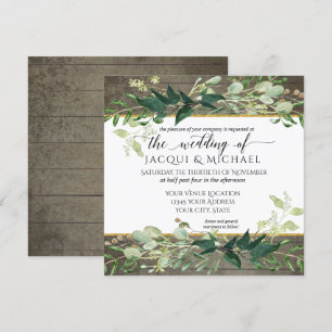 Eucalyptus Grove Foliage Rustic Winery Wedding Invitation