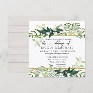 Eucalyptus Grove Greenery Rustic Winery Wedding Invitation