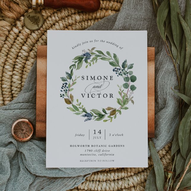 Eucalyptus Grove Wreath Wedding Invitation (Creator Uploaded)