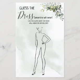 Eucalyptus Guess the dress shower bilingual game