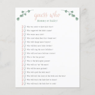 Eucalyptus Guess Who Baby Shower Game