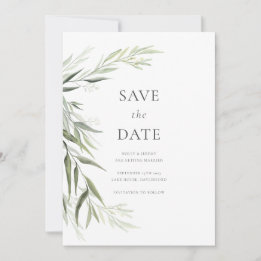 Eucalyptus Gum Leaves Greenery Save the Date Invitation