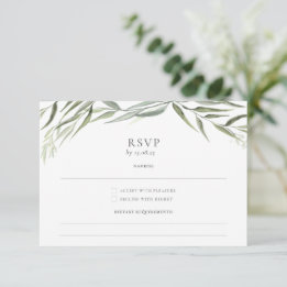 Eucalyptus Gum Leaves Greenery Wedding RSVP Card