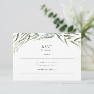Eucalyptus Gum Leaves Greenery Wedding RSVP Card