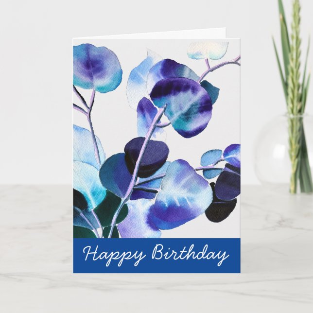 Eucalyptus Gum Leaves watercolor art Card (Front)