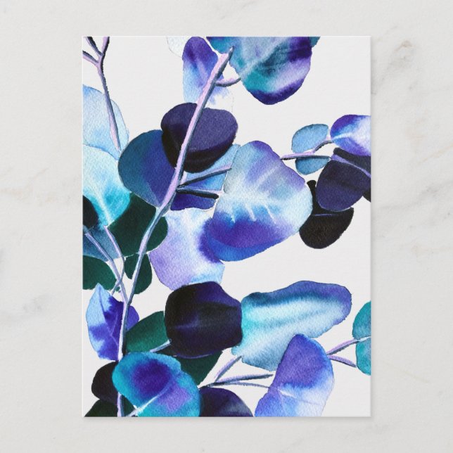 Eucalyptus Gum Leaves watercolor art Postcard (Front)
