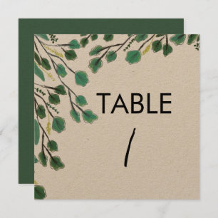 Eucalyptus Hand Drawn Leaf Table Card