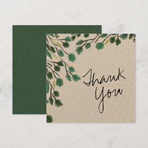 Eucalyptus Hand Drawn Leaf Thank You Card