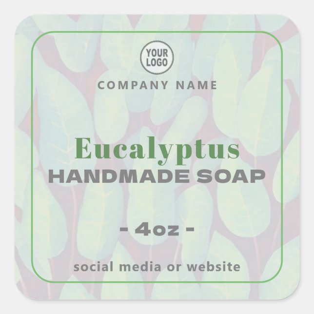 Eucalyptus Handmade Soap Square Sticker (Front)