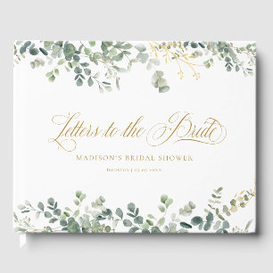 Eucalyptus Handwriting Script Bridal Shower Guest Book