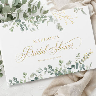 Eucalyptus  Handwriting Script Bridal Shower Guest Book